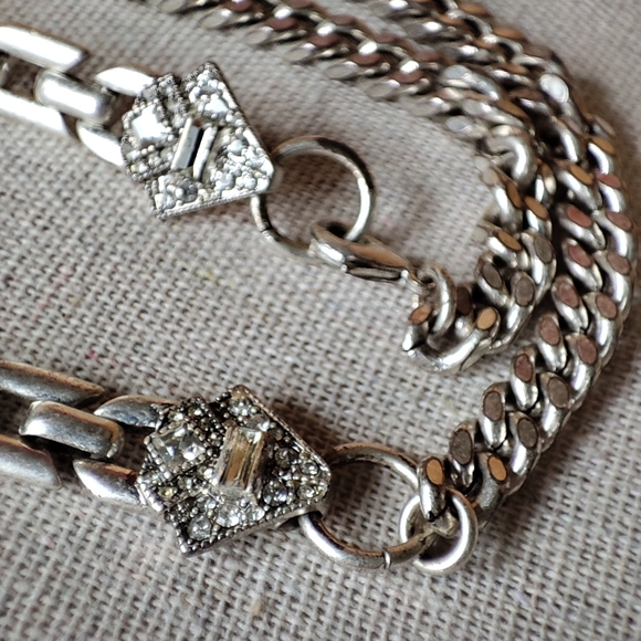 Stella and Dot Art Deco Revival Silver Tone All Clear Rhinestones - Picture 12 of 14